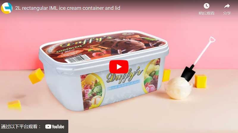 2L Rettangolare Iml Ice Cream Container e Coperchio