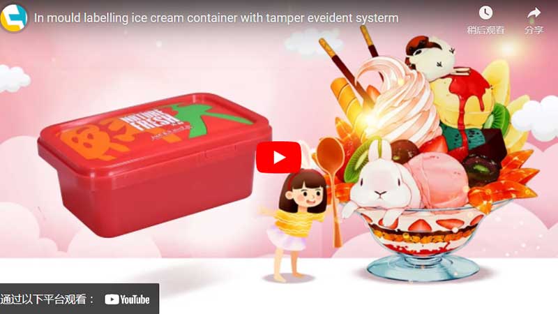 In Stampo Sistema di Etichettatura Ice Cream Container con Tamper Evidente