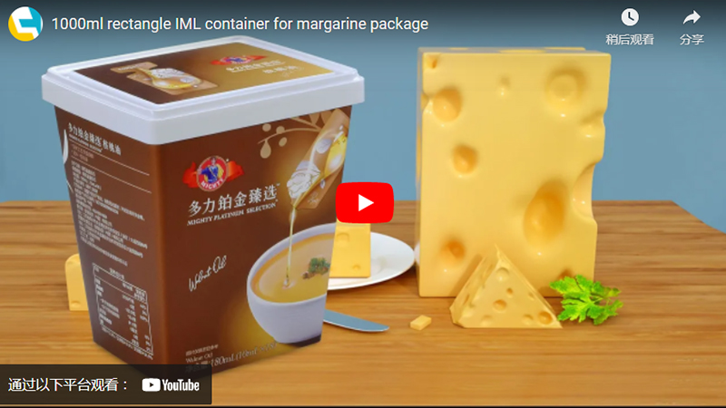1kg di Plastica Ice Cream Container Come Forma Rettangolare