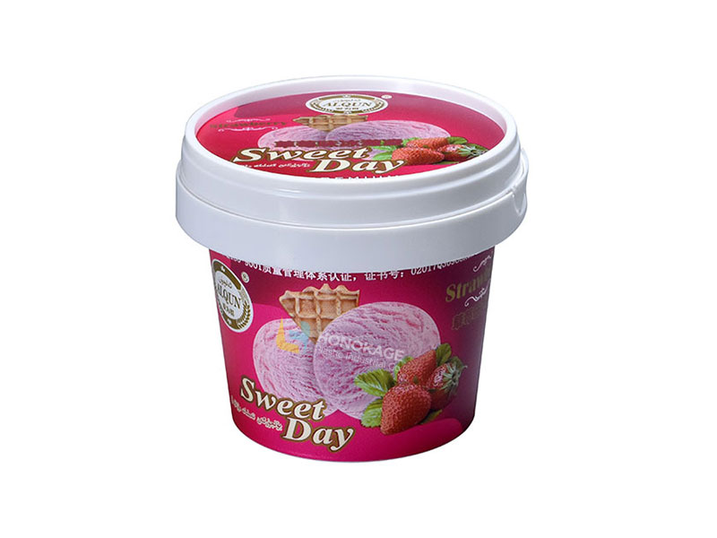 plastic ice cream bucket with lid