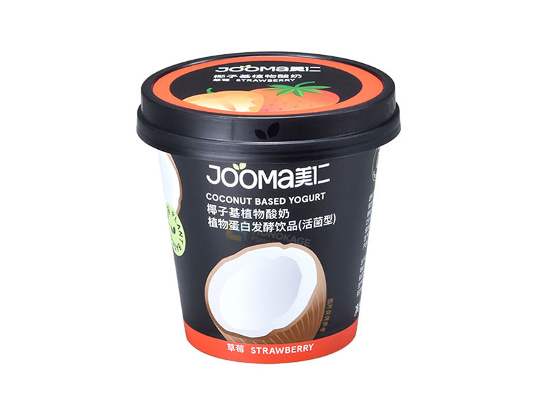 100g Rotonda IML Plastica Yogurt Tazza Con Coperchio E Cucchiaio