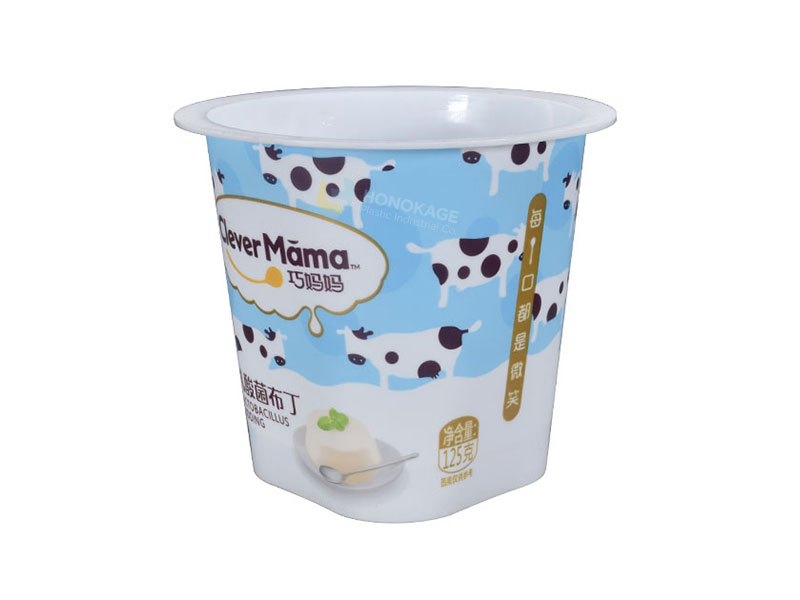 125g di Plastica IML Tazza di Yogurt Come Fondo Quadrato E Round Top