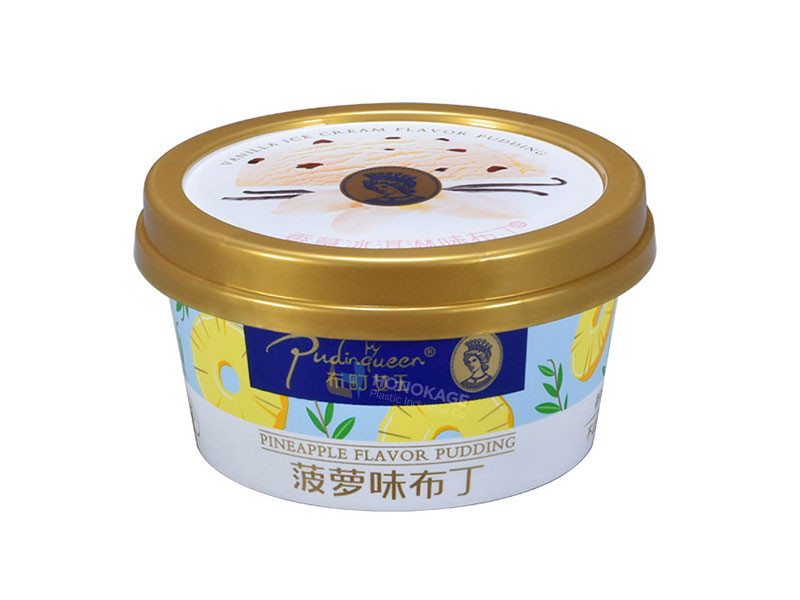 130g di Plastica IML Yogurt Tazza Con Coperchio E Cucchiaio
