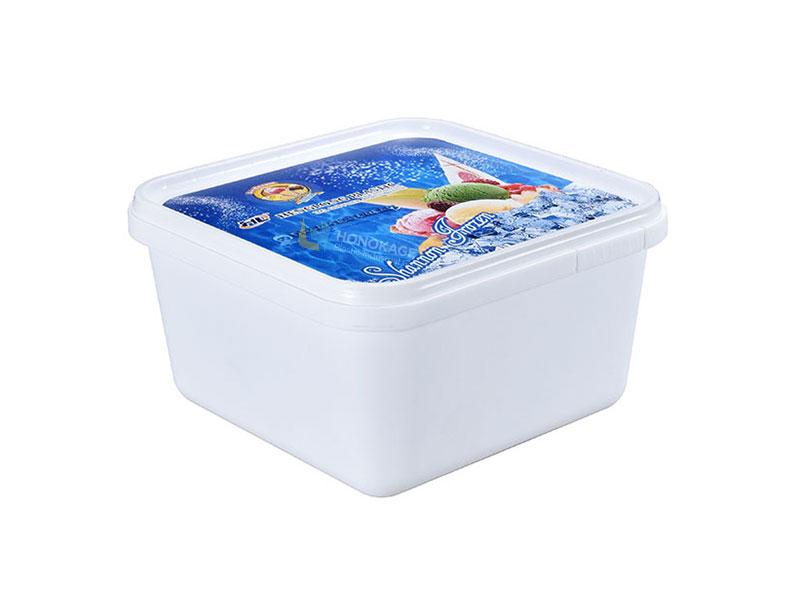 1l Quadrato di Plastica Ice Cream Container